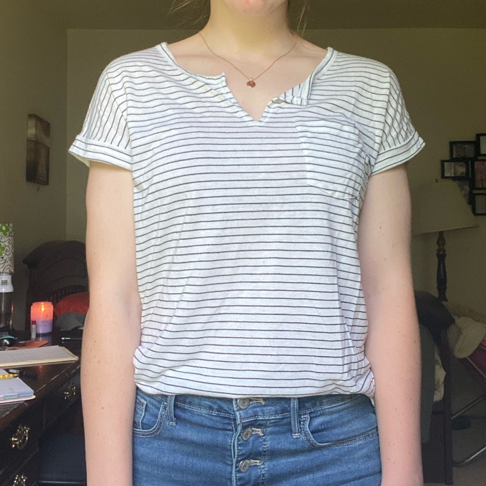 Blue & white striped t-shirt